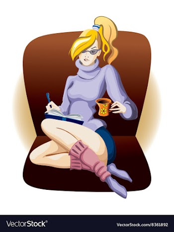 Girl Relaxing With a Book vector image