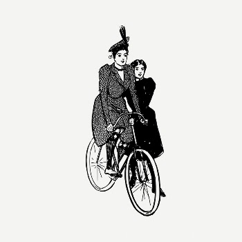 Girl riding bicycle drawing, illustration | Free PSD - rawpixel
