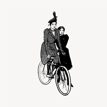 Girl riding bicycle drawing, illustration | Free Vector - rawpixel