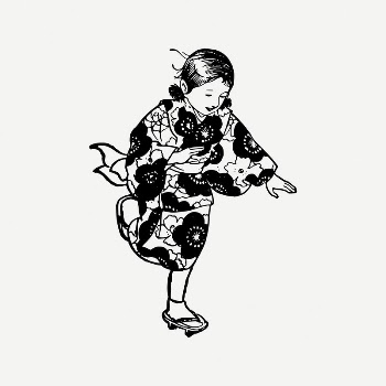 Girl running collage element, vintage | Free PSD Illustration - rawpixel