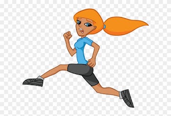 Girl Running Woman Running Clipart - Cartoon Girl Running Fast