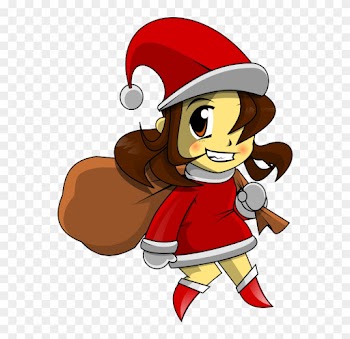 Girl Santa Outfit Clipart - Santa Girl Cartoon Png