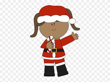 Girl Santa With A Candy Cane - Girl Santa Clip Art