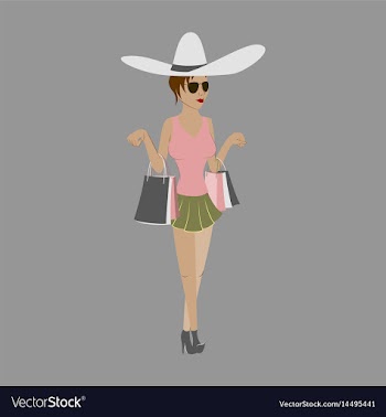 Girl shopping with packages vector image