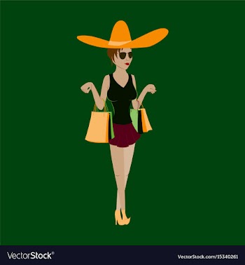 Girl shopping with packages vector image