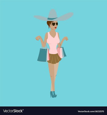 Girl shopping with packages vector image