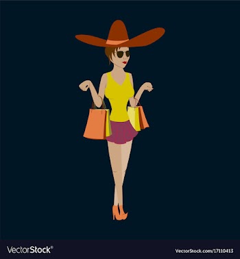 Girl shopping with packages vector image