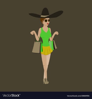 Girl shopping with packages vector image