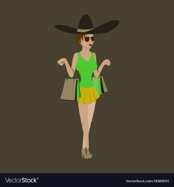 Girl shopping with packages vector image