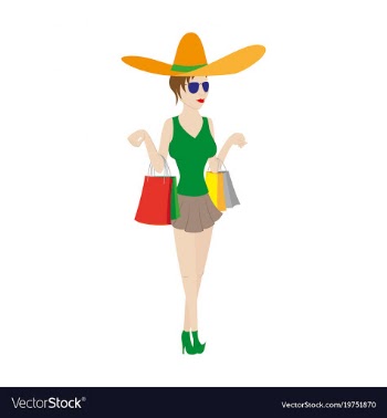Girl shopping with packages vector image