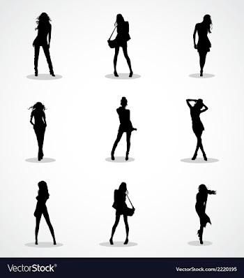  					Girl Silhouettes vector image														