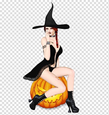 Girl sitting on pumpkin illustration transparent background PNG clipart
