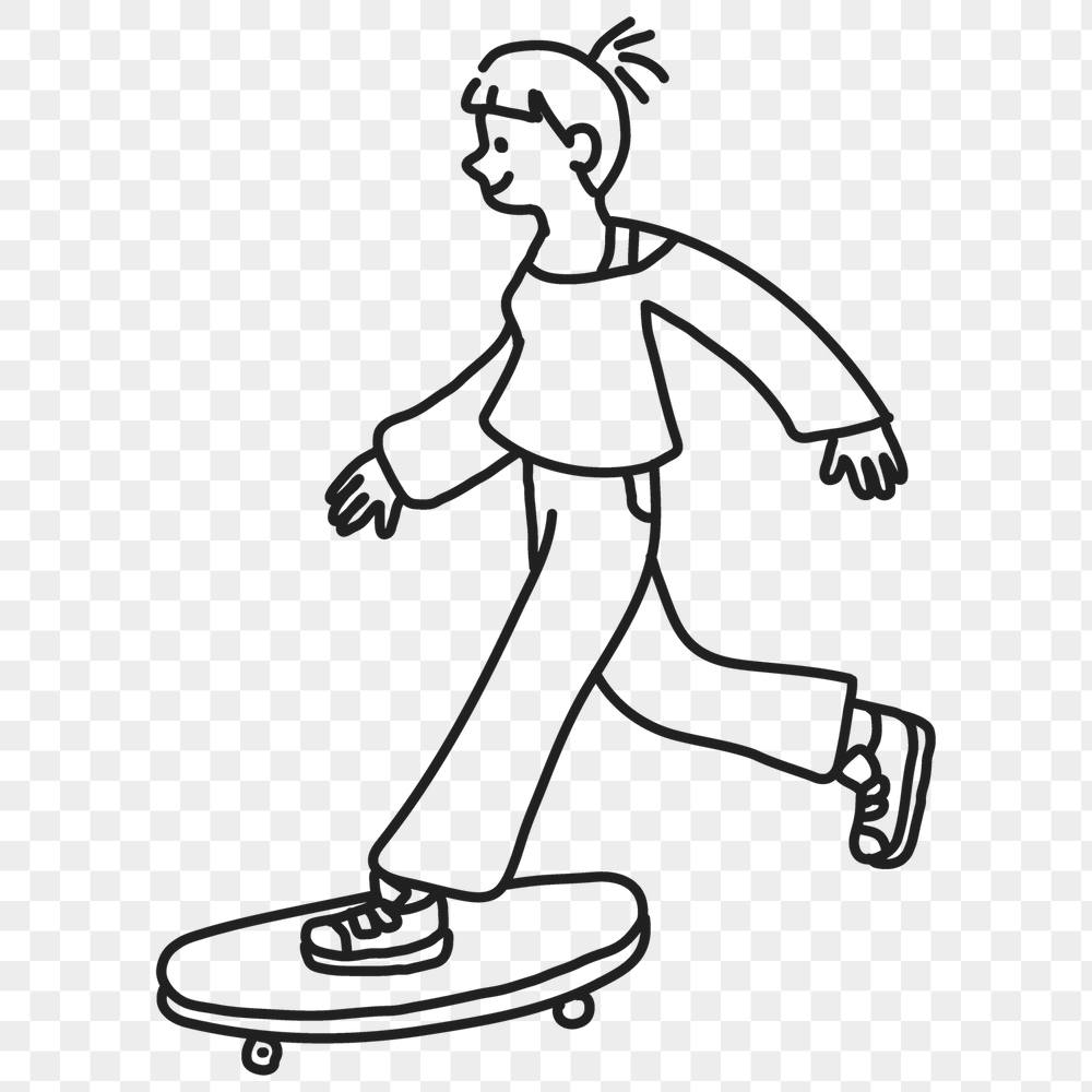 Girl skateboarder png sticker, sport | Free PNG Illustration - rawpixel