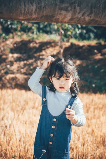 Girl Standing Near Rice Paddy Photo
