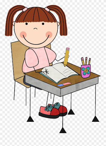 Girl Student Working Clipart Clip Art Library - Student Writing ...