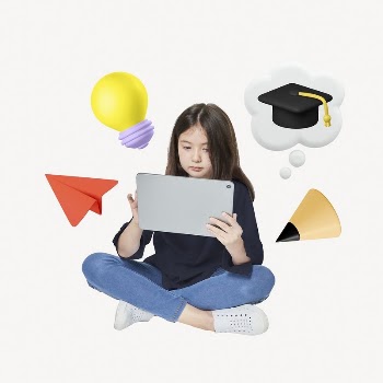 Girl using tablet, education technology | Free Photo - rawpixel