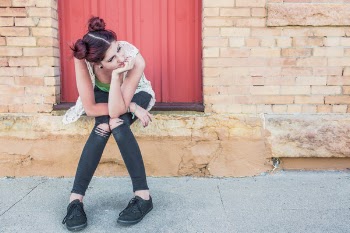 Girl Waiting on Step Free Photo 