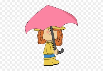 Girl Walking With Umbrella - Girl With Umbrella Clipart