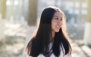 Girl Wearing Drawstring Shirt