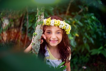 Girl Wearing Floral Headpiece