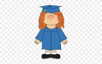 Girl Wearing Graduation Cap And Gown Clip Art - Preschool Graduation Clip Art