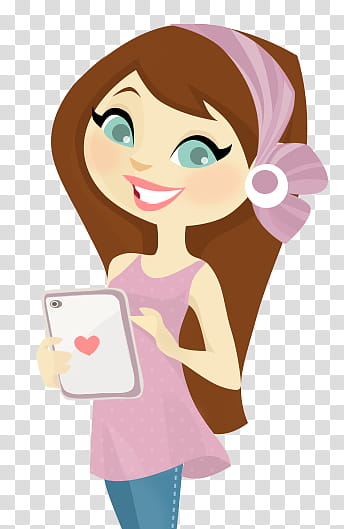 Girl wearing pink tank top animated transparent background PNG clipart