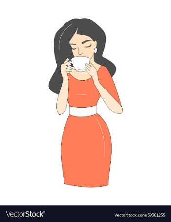 girl with a cup of coffee