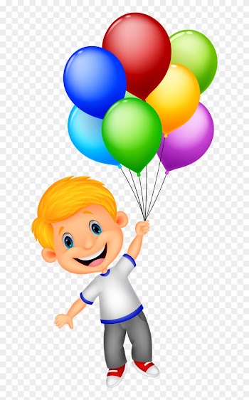 Girl With Balloons Clipart