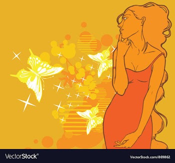 Girl with butterflies vector image