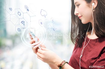Girl with earphones