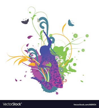 Girl with floral vector image