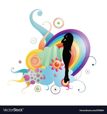 Girl with floral vector image