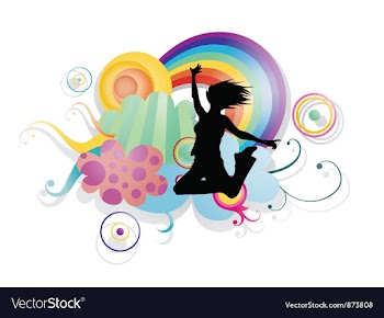 Girl with floral vector image