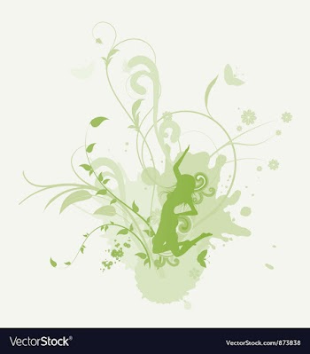 Girl with floral vector image