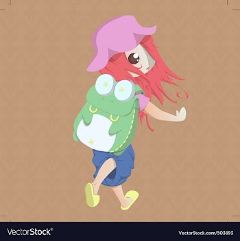Girl with frog vector image