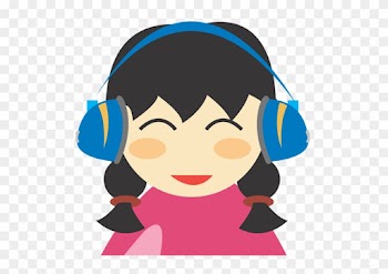 Girl With Headphones Clipart