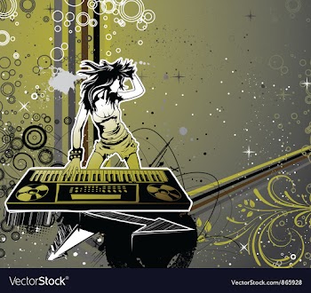 Girl with organ vector image