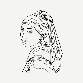 Girl with pearl earring collage | Free PSD Illustration - rawpixel