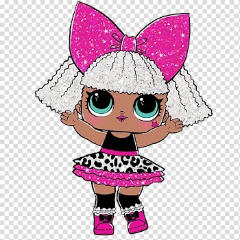 Girl with pink ribbon illustration, L.O.L Surprise! Glitter Series Doll Coloring book Toy, doll transparent background PNG clipart