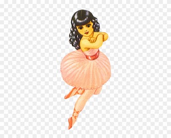 Girl With Pram, Ballet Girl Clip Art - Png Girl Vintage