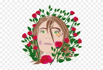 Girl With Roses - Garden Roses