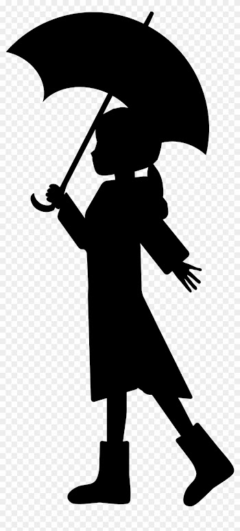 Girl With Umbrella Clip Art Clipart - Girl With Umbrella Silhouette