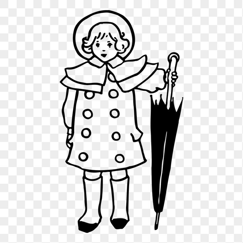 Girl with umbrella png sticker | Free PNG - rawpixel