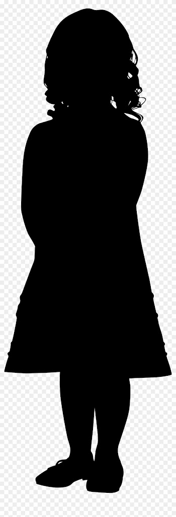 Girl With Umbrella Silhouette Clip Art - Little Girl Silhouette Png
