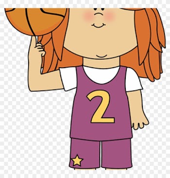Girls Basketball Clip Art Girl Basketball Player Balancing - Playing Girls Basketball Clip Art
