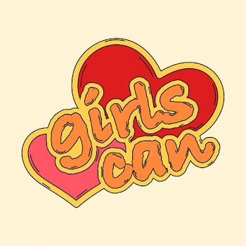 Girls can heart sticker vector | Free stock vector - 487537