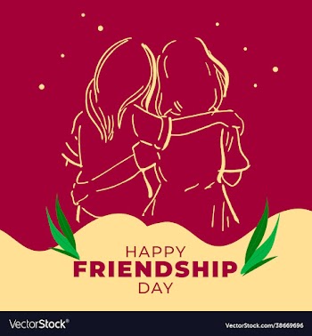 girls celebrates friendship day in outline format