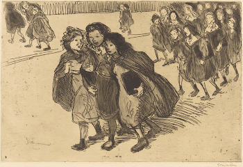 Girls Coming from School(Gamines sortant | Free Photo - rawpixel