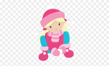 Girls Enjoying The Snow Clip Art - Winter Girl Clipart