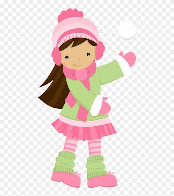 Girls ‿✿⁀○ - Girl Sledding In Snow Clipart
